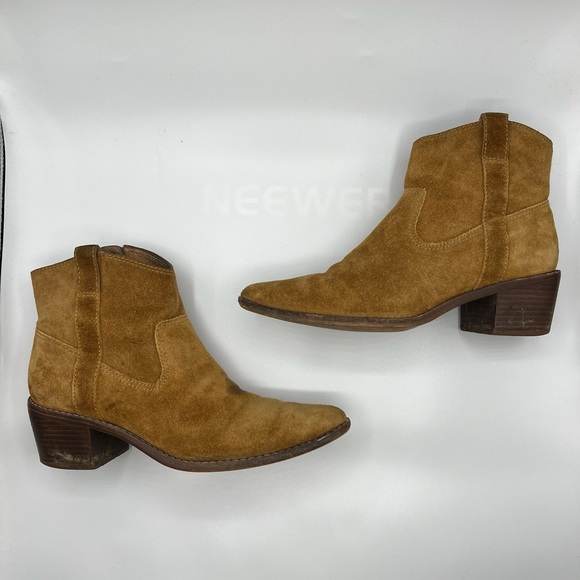 Madewell Sz 6.5 The Hailie Equestrian Brown Suede Boot Western Boho - Picture 4 of 16